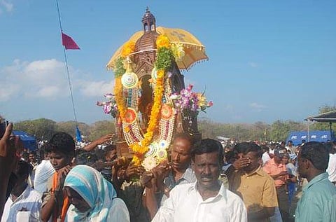 Here is a picture of Kachchativu festival held in February-March every year which can be used as an illustration for the Kachchativu story. P.K Balachandran