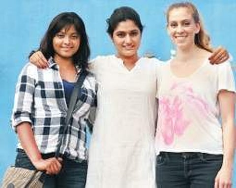 Niveditha, Amrutha Karagada and Lauren Spartano