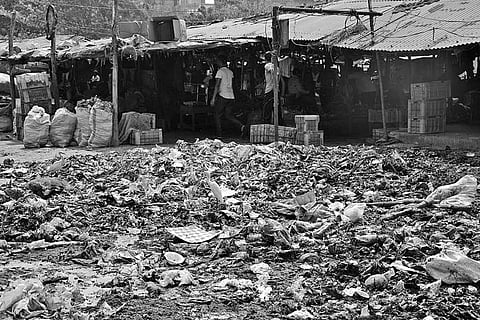 A huge garbage dump at Sahid Nagar daily market in Bhubaneswar | Express