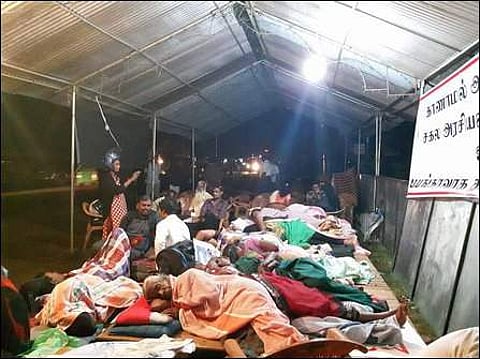 (File Photo) Tamil women fasting unto death in Vavuniya demanding action for tracing missing persons in January.