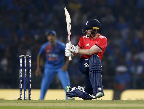 England cricket team captain Eoin Morgan bats during their second Twenty20 international cricket match against India at Vidarbha cricket association stadium in Nagpur, India, Sunday, Jan 29, 2017. | AP