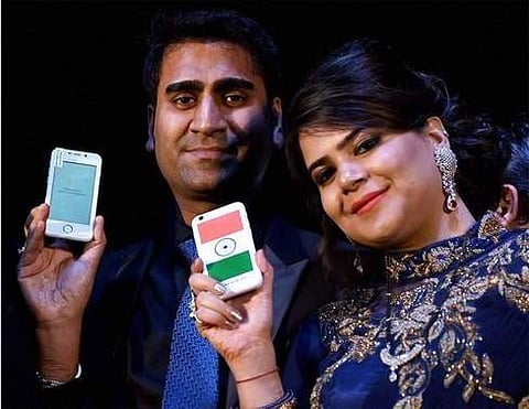 Mohit Goel(Left), the Director of Noida- based company Ringing Bells.(File | AP)