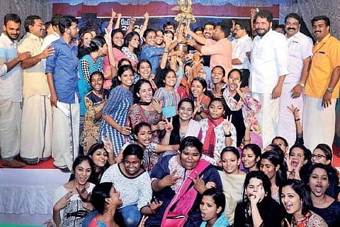 The St Teresa’s College, Kochi, team that won the overall championship