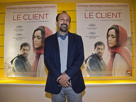 Iranian director Asghar Farhadi poses for his film 'The Salesman' during the premier in Paris, Monday, Oct. 10, 2016. (File Photo | AP)
