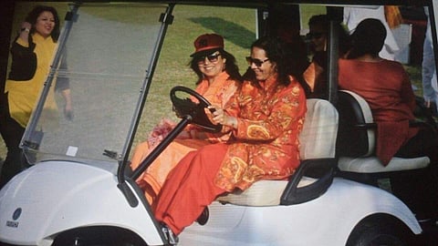 CWA President Sujatha Prasad on a golf cart ride at CRPF Group Centre, Gurugram at a picnic party. EPS