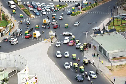 Traffic junction at Minsk Square causes problems to both motorists and pedestrians Nagaraja Gadekal