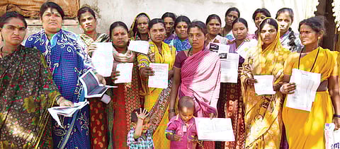 Women who underwent hysterectomy at the General Hospital in Ranebennur show their medical records, including discharge summaries, bills and ultrasound scans I Nagaraja Gadekal