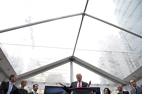 In this June 19, 2013 photo, Donald Trump addresses a gathering to announce the building of Trump International Hotel and Tower in downtown Vancouver, British Columbia, Canada. (Photo | AP)