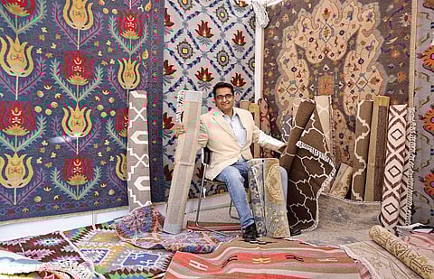 Aditya Raman showing handmade rugs and kilims | SHEKHAR YADAV