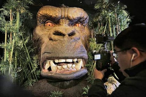 An over 18-foot tall animatronic head of King Kong appears at Madame Tussauds, in New York, Tuesday, March 7, 2017, to promote the film, 'Kong: Skull Island'. (File | AP)