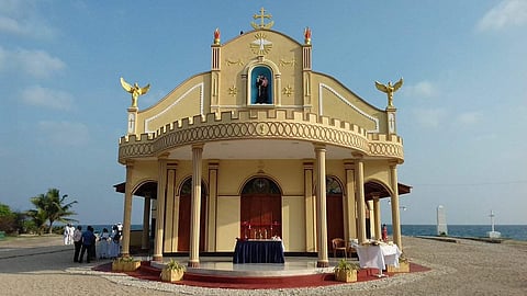 The renovated St.Anthony’s church in Kachchativu. (File photo)