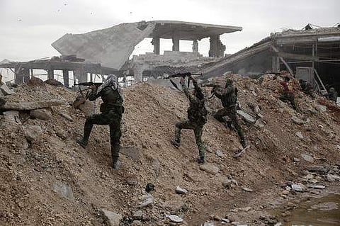 (Representation image only) Syrian army soldiers fire their weapons. (Photo | AP)