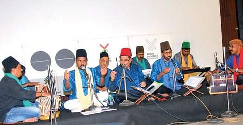 Ashraf Hydroz at the concert at Cabral Yard at Fort Kochi
