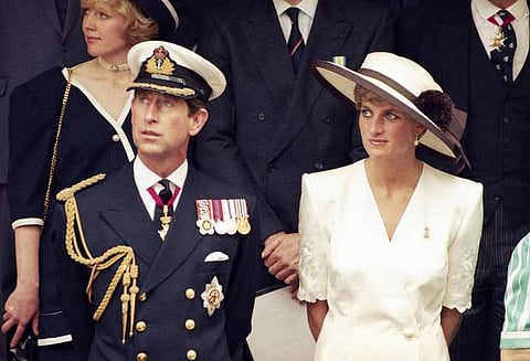This 1991 file photo shows Prince Charles with his wife Princess Diana. AP
