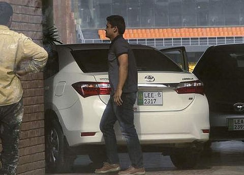 Pakistan cricketer Khalid Latif arrives at Gaddafi Stadium in Lahore, Pakistan to appear before the Pakistan Cricket Board's anti-corruption unit. (File Photo | AP)