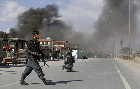 Smoke rises from a district police headquarters after a suicide bombing in Kabul, Afghanistan, Wednesday, March 1, 2017. (File | AP)