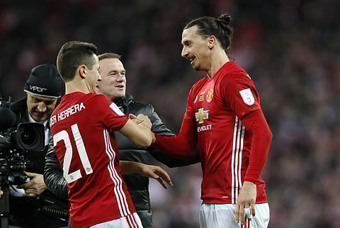 Wayne Rooney (center) and Zlatan Ibrahimovic (right) (Photo | AP)