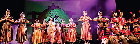 Swarnamalya Ganesh along with her dancers at their previous performances