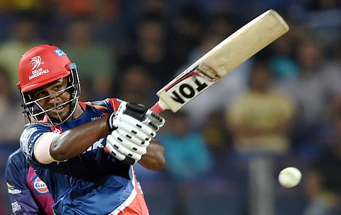 Delhi Daredevils batsman Sanju Samson plays a shot during the IPL T20 match played against Rising Pune Supergiant in Pune on Tuesday. (Photo | PTI)
