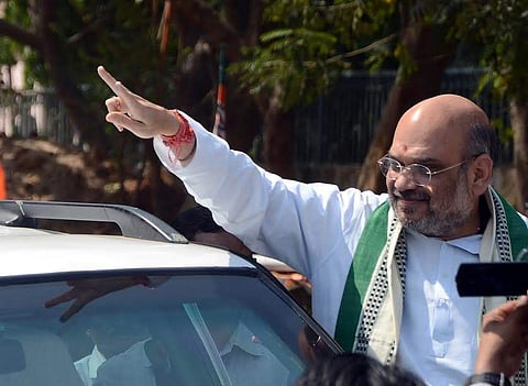 National BJP president Amit Shah arrived in Bhubaneswar on Friday for the two-day meet. (EPS)