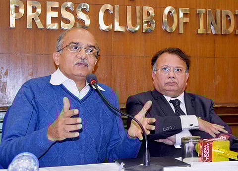 Prashant Bhushan at a press meet. (File | PTI)