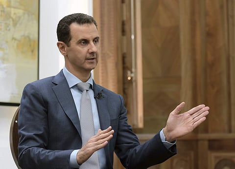 In this Feb. 10, 2017 file photo released by the Syrian official news agency SANA, Syrian President Bashar Assad speaks during an interview with Yahoo News in Damascus, Syria. | AP