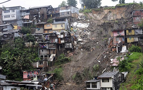View of a landslide that destroyed several houses in Manizales, Colombia, Wednesday. (AP)