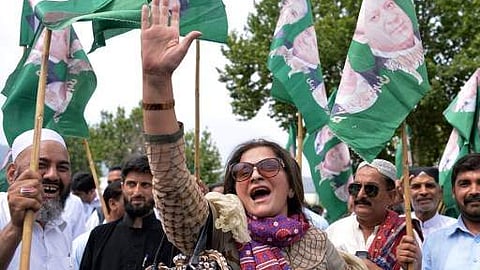 Supporters of the ruling party Pakistan Muslim League-Nawaz (PML-N)