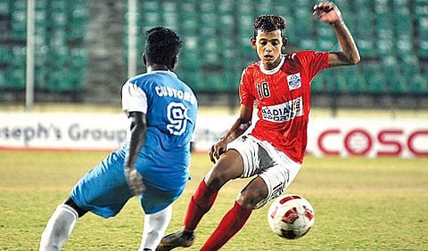 Action from the Chennai FC versus Chennai Customs match | D SAMPATHKUMAr