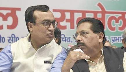 Ajay Maken (Left) with P C Chacko. (File)