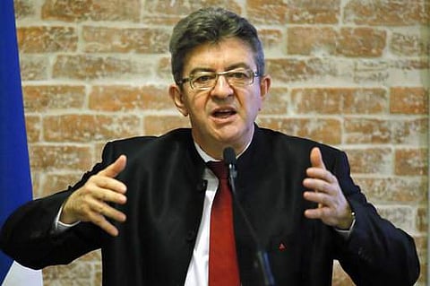 French Left party leader and candidate for the 2017 French presidential election, Jean-Luc Melenchon delivers a speech during a meeting in Paris on March 31. (File Photo | AP)