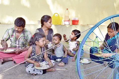 Rajesh and his family work and spend a large part of the day by the roadside