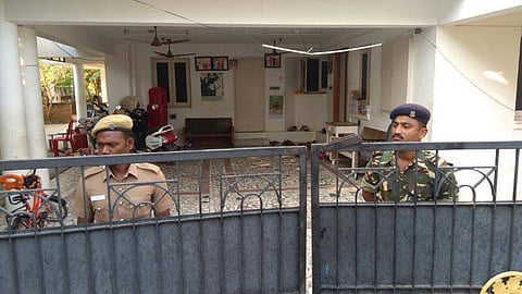 I-T raids on at Vijaya Bhaskar's residence in Pudukkottai. (Ashok Kumar | EPS)