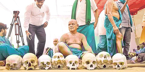 Tamil Nadu farmers’ agitation at Jantar Mantar in New Delhi