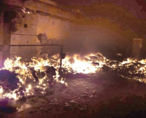 The plastic manufacturing unit at Ganjimutt near Bajpe which was gutted on Tuesday early morning | Express