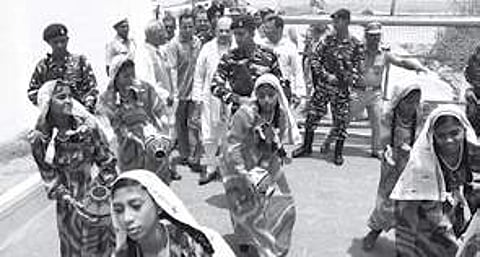 A rousing reception given to Amit Shah on his arrival at Kavaratti on Tuesday.