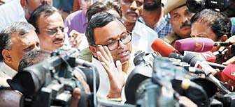 Karti P Chidambaram addresses the media in Chennai on Tuesday | ROMANI AGARWAL