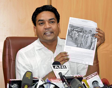 Kapil Mishra addressing the media on Delhi Government's health scam at his residence. | PTI