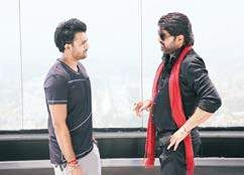 On the sets of The Villain with actor Srikanth