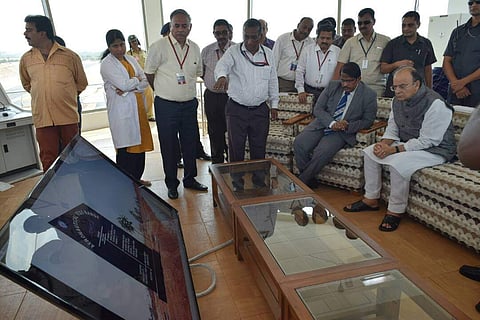 Defence minister Arun Jaitley inaugurates Aeronautical Test Range at Chellakere, Chitradurga district. (EPS | Jithendra M)