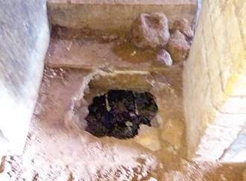 Soil samples have been collected from the foundation of the staircase