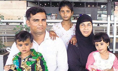 Haseena Begum reuniting with her family at Shamshabad Airport, Hyderabad