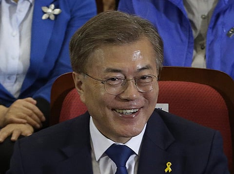 South Korea's presidential candidate Moon Jae-in of the Democratic Party. (Photo|AP)