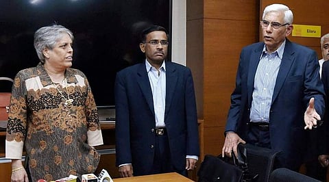 CoA members (from left) Diana Edulji, Vikram Limaye and Vinod Rai