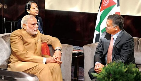 PM Narendra Modi with King Abdullah II of Jordan