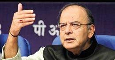 Finance Minister Arun Jaitley addressing a press conference to explain his ministry’s achievements in the past three years in New Delhi on Thursday | shekhar Yadav