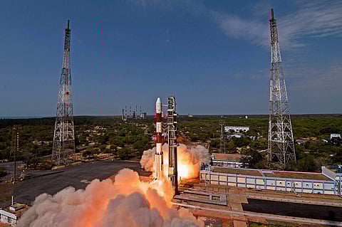ndian Space Research Organisation ISRO 's PSLV C38 carrying earth observation satellite Cartosat-2 Series and 30 co-passenger satellites of various countries lifts off from Satish Dhawan Space Center in Sriharikota on Friday. | PTI