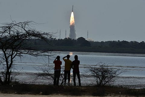 Pslv c38 carto sat 2 series lifts off from launch pad 1 from sriharikotta on Friday. (Express /Ashwin prasath)