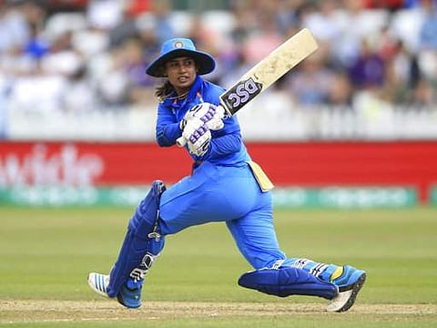 India's Mithali Raj during the ICC Women's World Cup fixture at the County Ground, Derby, England. | AP