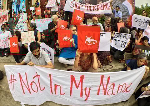 The protestors were seen expressing their concerns through placards and songs and poetry performances. (Pushkar V |EPS)